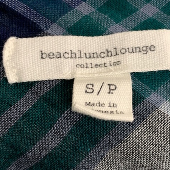 BeachLunchLounge Green/Blue Plaid Flannel - S - Picture 4 of 5